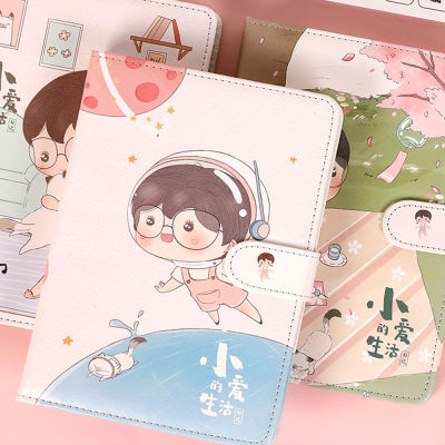 112Sheets Cute Cartoon Patterns Magnetic Buckle Notebook Students Creative Diary Sketchbooks Boys Girls School Office Stationery