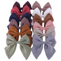 2 PCS Girls Women Linen Bow Hair Clips Big Sailor Bow Barrettes Baby Kids Hairgrips Hair Bows Accessories Headwear