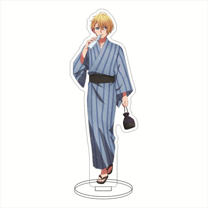 oshi-no-ko-figure-model-toy-acrylic-anime-plate-holder-kimono-bathrobe-ruby-hoshino-ai-aquamarine-arima-kana-home-decor