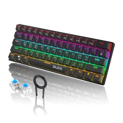 BW-KB1 Wireless bluetooth-compatible Keyboard Gateron Black Switch RGB 63 Keys Layout NKRO Type-C Mechanical Gaming