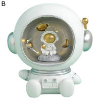 microgood Saving Bank Decor Luminous Ornamental Resin Children Astronaut Piggy Bank for Bedside Table new Years gift