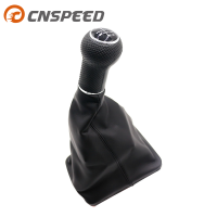 หัวเกียร์ CNSPEED รถยนต์5สปีดหมวกสีดำรถสำหรับ Volkswagen Jetta ที่มีกรอบเกียร์สีดำที่ครอบหัวเกียร์