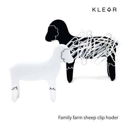 KlearObject  family farm sheep clip holder ที่เก็บคลิปหนีบกระดาษ ติดแม่เหล็ก อะคริลิครูปแกะ แม่เหล็กเก็บคลิปหนีบกรัดาษ เก็บลวดเสียบกระดาษ