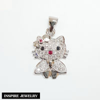 Inspire Jewelry ,จี้แมว งาน Design ฝังเพชรสวิส หุ้มทองคำขาว สวยหรู