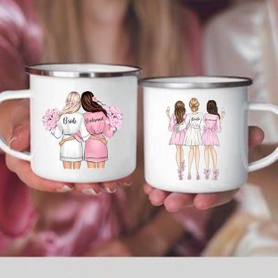 【High-end cups】เจ้าสาวทีมสาวพิมพ์แก้วอาบน้ำเจ้าสาวพรรคไวน์ถ้วยน้ำผลไม้สร้างสรรค์ถ้วยกาแฟโสดแก้วแม่บ้านแต่งงานของเกียรติของขวัญ