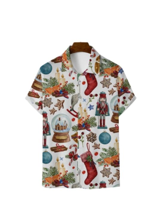 เสื้อ-dazn-ลายทางการ์ตูนการ์ตูน2023แฟชั่นเสื้อยืดพิมพ์ลายฮาวายเสื้อผู้ชายแขนสั้นฤดูร้อน