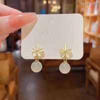 ? เครื่องประดับ 925 silver needle South Korea new opal earrings women appear a delicate flower ins wet web celebrity with stud earrings earrings