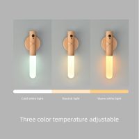 TYPEC LED USB Wood Stick Night Light Warm Motion Sensor Wall Lamp Magnetic Corridor Cabinet Wardrobe Light Decor Home Light