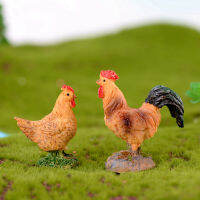 น่ารัก Mini Craft ตุ๊กตาหม้อพืชสวน Miniature Fairy Garden Decor DIY Cock Hen Figurine-gnxfnxfhnxfnxff