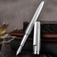 Hongdian 1845โลหะน้ำพุปากกาสแตนเลสปากกาหมึกที่สวยงามลาย Eff ปลายปากกาเงินสีดำสำนักงานธุรกิจเขียนปากกาหมึก