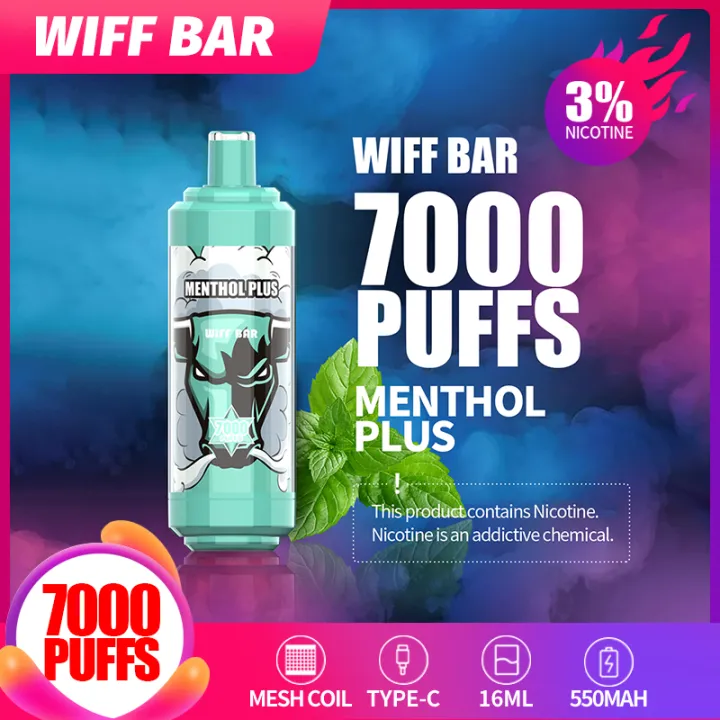 WIFF BAR 7000 Puffs disposable rechargeable 16ML cable holder organizer