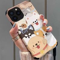 เคสโทรศัพท์มือถือหนังแกะ TPU แบบนิ่ม ลายการ์ตูนสุนัข สําหรับ iPhone 11pro Max 14 Promax 11 12 13 6 7 8Plus X Max