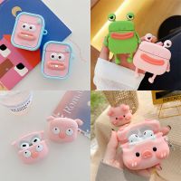 เคสหูฟังหมูสีชมพูน่ารักลายการ์ตูน3D สำหรับ Airpods 1/2/3 Pro ที่เก็บหูฟังซิลิโคนบลูทูธสำหรับ Airpods 3ใหม่