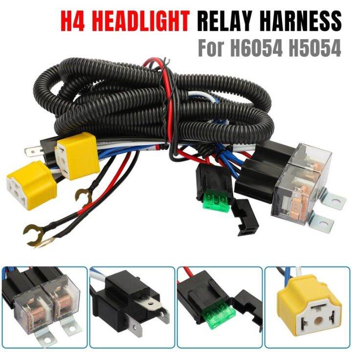 12v Car H4 Led Headlight Relay Wiring Harness Kit Harness Group With