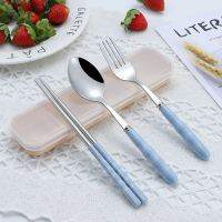 Cutlery For Children Spoon And Fork Box Set Stainless Steel School Student Travel Picnic Tableware For Kids Individual Flatware Sets