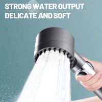 High Pressure Shower Head New Style 3 Modes Adjustable Water Saving One-key Stop Water Massage Nozzel Bathroom Accessories Showerheads