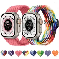 Woven nylon strap For Apple watch Ultra 49mm 8 7 45mm 41mm Breathable comfort bracelet For iwatch 6 5 4 3 SE 44mm 42mm 40mm band Straps