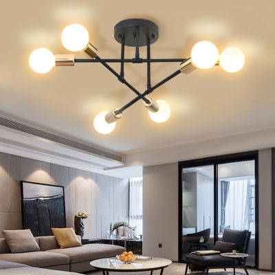 Modern Chandelier GoldBlack Chandeliers For Dining Room Living Room Hanging Ceiling Lamp Iron E27 Pendant Light Home Decoration