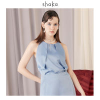 Shaka SS21 Satin Strap Blouse-BL-S210514 เสื้อสายเดี่ยวคอถ่วง ผ้าซาติน