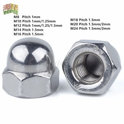 1-2pcs  M8 M10 M12 M14 M16 M18 M20 M24 （pitch=1/1.25/1.5/2mm）304 Stainless Steel Fine thread Nuts/Cap Nuts Nails Screws Fasteners