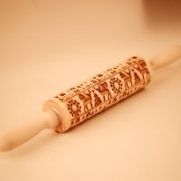 Arjmide Christmas Gift Deer Embossed Rolling pin with Pattern Baking Tools Embossing Xmax TreeCookie Tools For Kitchen Tools Bread  Cake Cookie Access