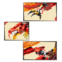 New 2022 Ninja Legacy Fire Red Dragon Attack Kai Figure Building Blocks Kit Bricks Classic Movie Model Kids Toys Boys Gift