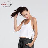 [COD] 17 summer main style sexy and charming white belly strap yoga vest fitness exercise