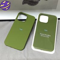 Apple สีเขียวไพน์15เคสซิลิโคนสำหรับ IPhone 15 14 13 12 11 Pro X XS Max 6 7 8 14 15 Plus XR เคสเนื้อสัมผัสเคสใส่โทรศัพท์นุ่ม