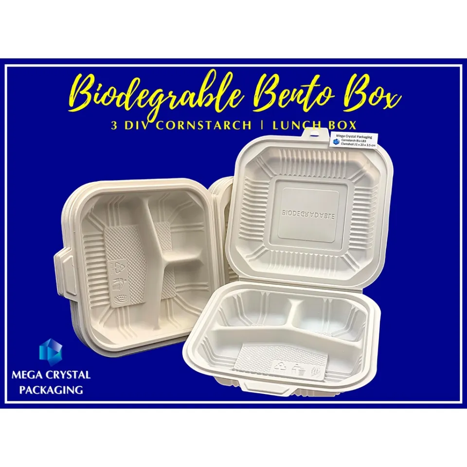 Buy Wholesale Hong Kong SAR Biodegradable Lunch Box Set With 3 Pcs Utensil  Set. Made Of Pla. Heat-resistant Up To 50°c. & Lunch Box With Cutlery Set