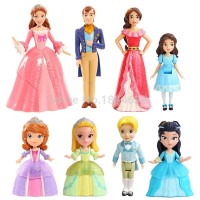 New Sofia Princess Royal Family Queen King Prince James Mermaid &amp; Animals Clover Crackle Mini PVC Figure Set Doll Toy Girls Gift