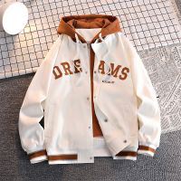 High Quality Varsity Baseball Uniform Jacket Mens Autumn New Trendy Brand All-match Student Hooded Jacket Plus Size Coats Women