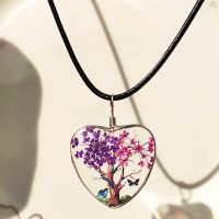 【YF】▦  Dried Pendant Necklaces for Transparent Resin Glass Real Dry Round Jewelry