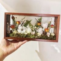 DIY Dried Flowers Specimen Display Photo Wood Frame Creative Handmade Material Hollow Rose Plant Room Wall Decor Wedding Gifts