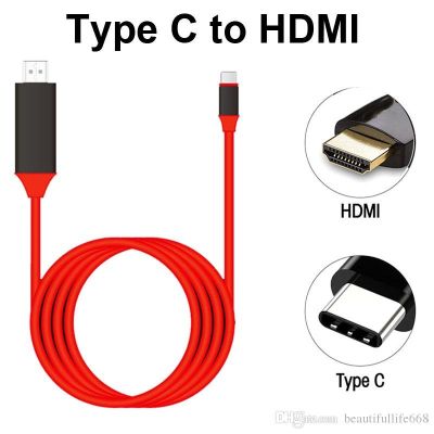 สาย HDTV Type C to HDMI 4K เชื่อมต่อทั้งภาพและเสียงจากสมาร์ทโฟนและ Macbook ไปสู่ TV บนความละเอียด 4K รองรับ Samsung Galaxy S8 และ Macbook Pro อื่นๆ รองรับสมาร์ทโฟน
