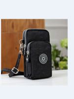 ☊△ Ladies Mobile Phone Bag Zipper Closure Pattern Decoration Adjustable Shoulder Strap Small Wallet