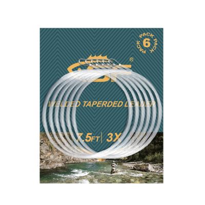 （A Decent035）SF Welded Tapered Leader Fly Fishing with Loop Nylon 7.5ft ( 6 PCS)