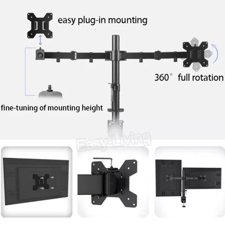 ขาตั้ง-จอ-มอนิเตอร์-2-3-จอ-ขาตั้งจอมอนิเตอร์-2-3-จอ-แบบยึดขอบโต๊ะ-รองรับจอมอนิเตอร์ขนาด-13-32-นิ้ว-หนีบโต๊ะ-ขาตั้งจอคอมพิวเตอร์-ขายึดจอคอมพ