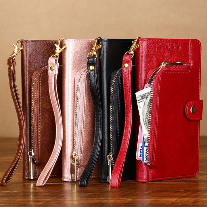 เคสสำหรับ-infinix-smart-7-hd-เคสกระเป๋าสตางค์มีซิปพับฝาครอบมีที่เก็บบัตรเป็นหนังได้แบบกระเป๋าสตางค์