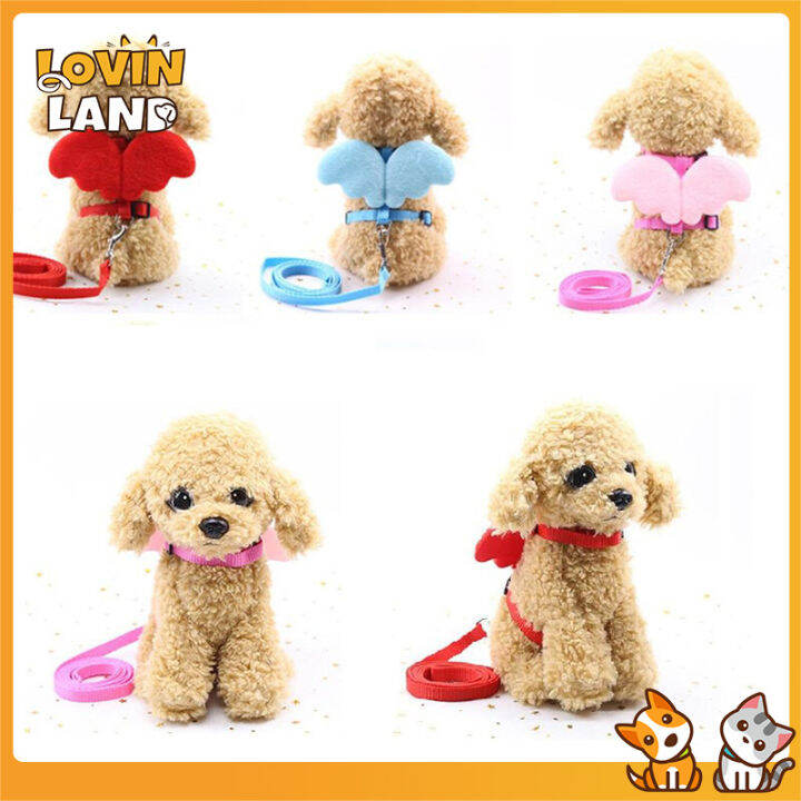 Lovinland Pet Dog Cat Angel Wings Vest Chest Straps Belt Puppy Leash 