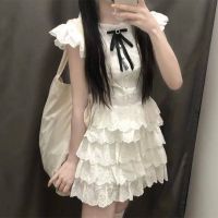 ☌❍ Yoodaily Unheard Flower Name Korean college style small flying sleeves sweet princess cake skirt dress