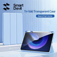 Casing Tablet SmartDevil สำหรับแผ่นรอง Xiaomi Mi 6 Pro 11นิ้วปลอกพร้อมที่ใส่ดินสอแม่เหล็กใสขาตั้งพับได้