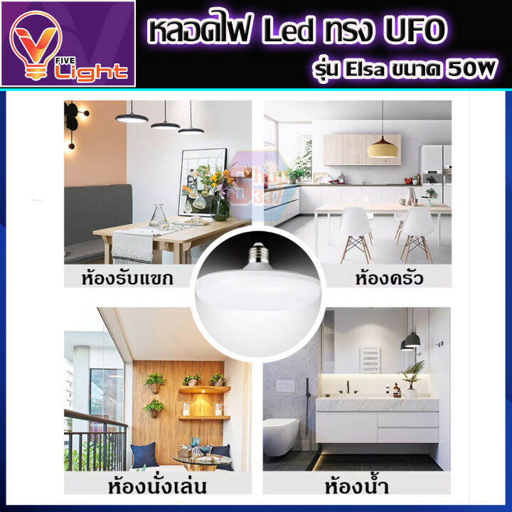 หลอดไฟ-ufo-led-แสงสีขาว-daylight-ufo-หลอดไฟled-ทรงกลม-มีให้เลือก-50w-สว่างมาก-ประหยัดไฟ-ทนทาน-น้ำหนักเบา-e27-ขั้วเกลียว