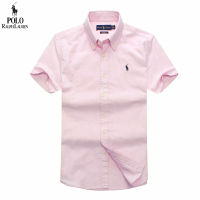 Original Ralph Lauren_ shirt short sleeve white color male High-End wearing of formal put for special work slim size trend Oxford Paul shirt short sleeve