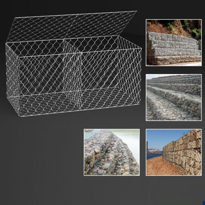 ตาข่ายกันหินชุบกัลวาไนซ์-กล่องเกเบี้ยน-กล่องลวดบรรจุหิน-ชุบกัลไนซ์-ใช้สำหรับงานเรียงหิน-ป้องกันการพังทลายของดิน