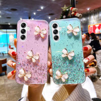 เคส Samsung A54 5G A34 5G A24 A14 5G ล่าสุด2023 เครื่องประดับผีเสื้อระยิบระยับ เลื่อมมันเงา บางและโปร่งใส ซิลิโคนนิ่ม เคสโทรศัพท์ Galaxy A54 5G A34 5G A24 A14 5G เคสมือถือ