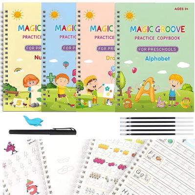 dfh▼☊  Reusable Copybook for Kids-Practice Age 3-5 Calligraphy Hand Lettering-Reusable Writing Practice Book