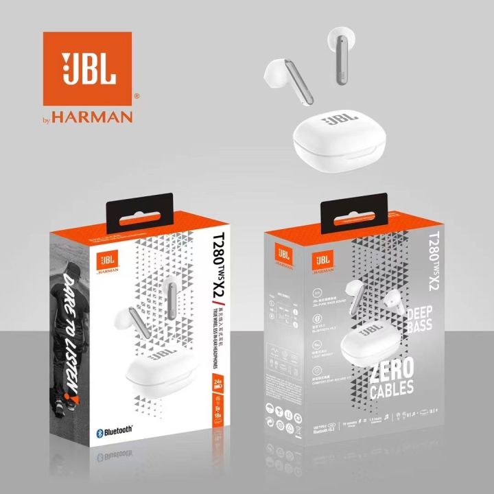 ผู้ขายท้องถิ่น-jbl-t280tws-x2-true-wireless-bluetooth-headphones-in-ear-earbuds-บลูทูธ-5-3-หูฟังแบบสปอร์ตกันน้ำ-ipx4-อายุการใช้งานแบตเตอรี่-24-ชั่วโมง