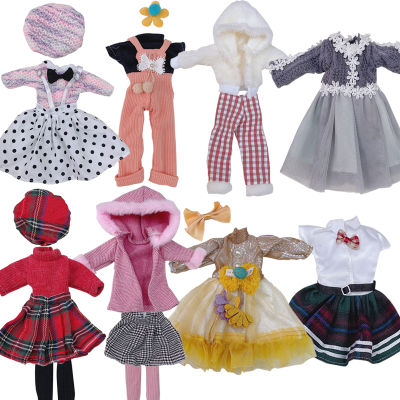 16 Bjd DOLL Clothes 30cm Toys Accessories Student Wear Plaid Skirt Fashion Dress Up With Hat Clothes For Girl Princess Dress
