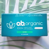 ผ้าอนามัยแบบสอด ทำจากผ้าฝ้ายออร์แกนิก เหมาะกับวันมามาก 100% Organic Cotton, Super 24 Tampons (o.b. organic®)