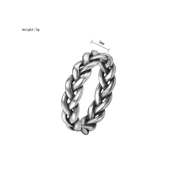 แหวนสแตนเลสแฟชั่น-r0932-nk02แบบถักย้อนยุคแหวนไวกิ้งส่วนตัว